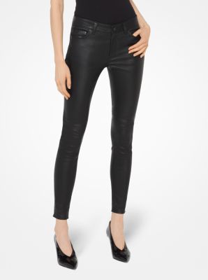 genuine leather skinny pants