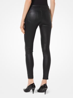 Shop MICHAEL Michael Kors Faux Leather Zip-Front Leggings