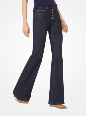 Michael Kors Cotton Rhinestone-Embellished Straight-Leg Jeans - Macy's