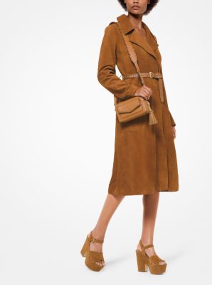 Michael kors suede trench on sale coat