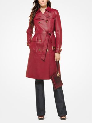 michael kors burgundy leather jacket