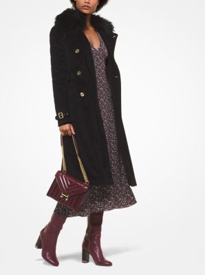 Corduroy and Faux Fur Coat