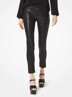 MICHAEL MICHAEL KORS FAUX LEATHER LEGGING, Black Women's Leggings