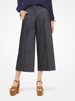 Michael kors pleated denim hot sale skirt