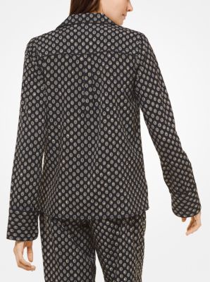 Studded Medallion Pajama Shirt