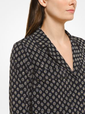 Studded Medallion Pajama Shirt