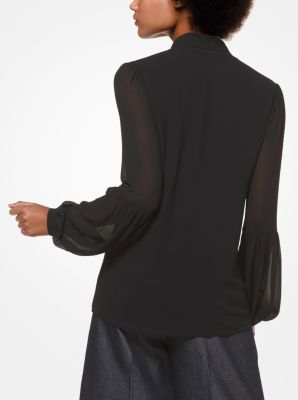 Georgette Tie-Neck Poet Blouse