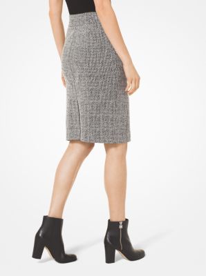 Jupe fourreau en jacquard &agrave; carreaux