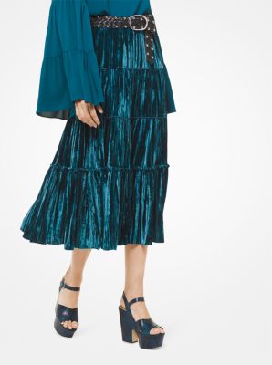 Tiered Velvet Skirt | Michael Kors