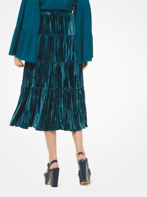 Michael kors tiered store velvet dress