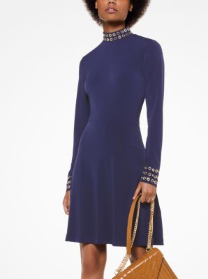 purple turtleneck dress