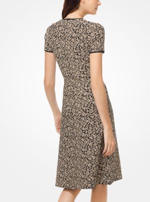 Botanical Metallic Jacquard Dress