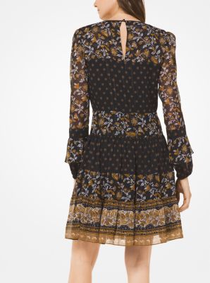 Michael kors botanical print georgette dress new arrivals