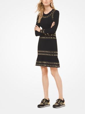 Michael kors black store gold studded dress