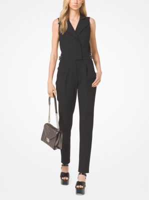 Stretch-Twill Belted Jumpsuit | Michael Kors