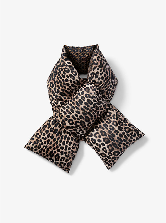 Leopard-Print Quilted Ciré Scarf image number 0