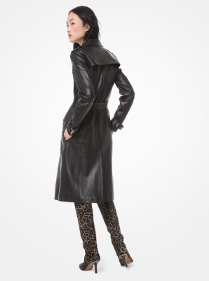 michael kors leather coat