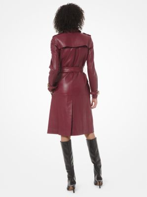 michael kors leather trench coat