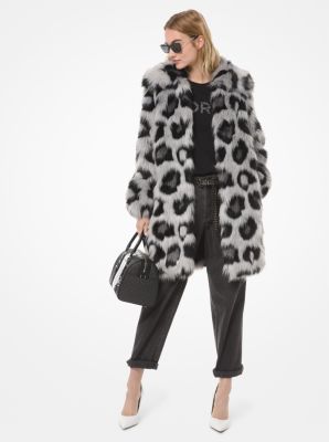 michael kors snow leopard coat