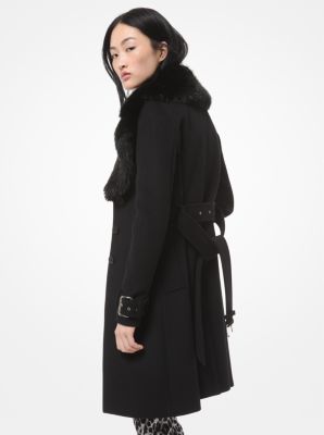 Michael kors coat with fur best sale collar