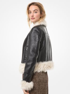 Michael kors shop shearling bomber jacket