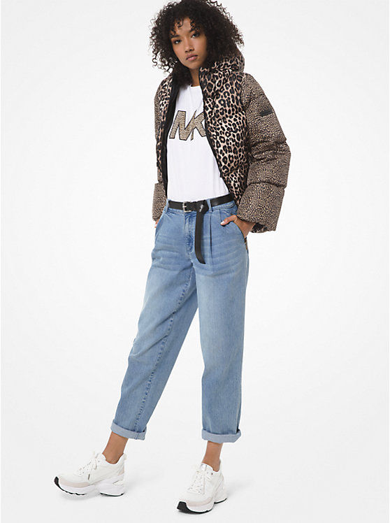 Mixed Leopard Puffer Jacket image number 0