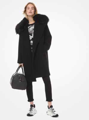 michael kors black wool coat