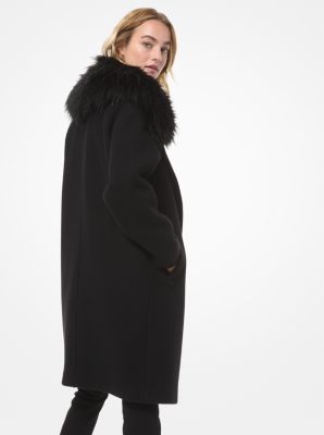 Faux Fur-trim Wool-blend Coat | Michael 
