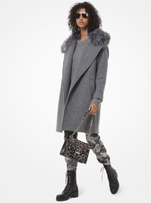 fur trimmed wool coat