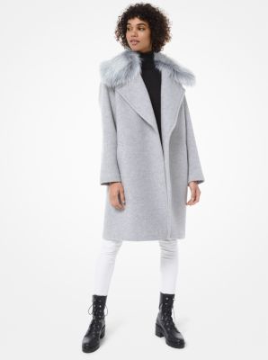 fur trimmed wool coat