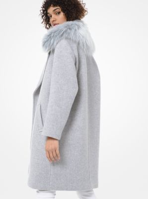 fur trimmed wool coat