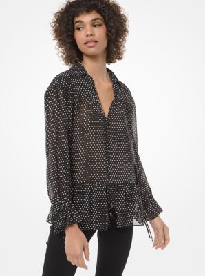 michael kors polka dot blouse