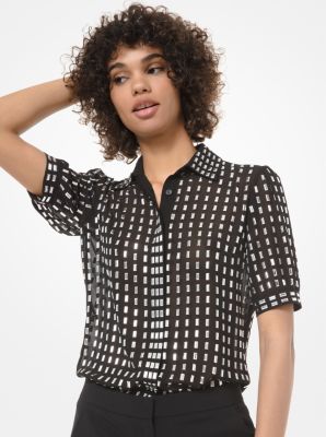 Studded Short-Sleeve Shirt | Michael Kors