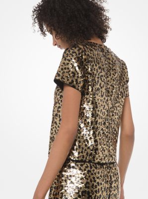 Sequined Leopard Top