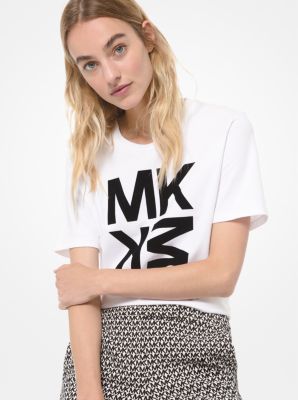 T-shirt en jersey de coton &agrave; imprim&eacute; &agrave; logo graphique