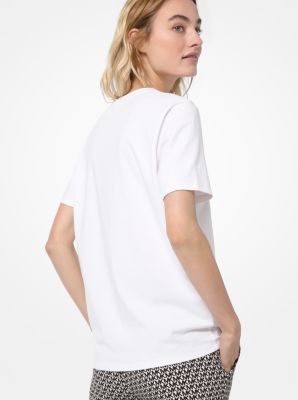 T-shirt en jersey de coton &agrave; imprim&eacute; &agrave; logo graphique