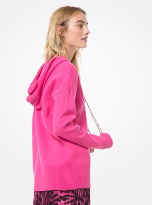 Sudadera de algod&oacute;n el&aacute;stico con capucha y cadena de logotipos