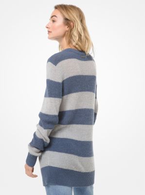 Michael Kors Wool Alpaca store Blend Striped Cardigan Size L