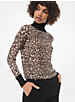 Leopard-Print Wool-Blend Turtleneck Sweater image number 0