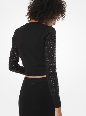 Studded Cropped Sweater image number 1