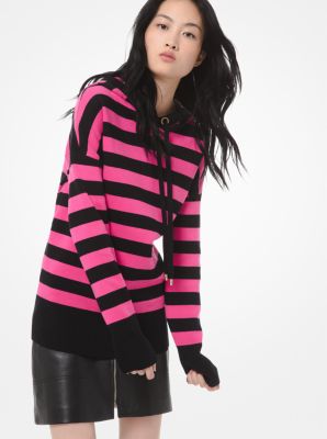 Sudadera con capucha a rayas de mezcla de algod&oacute;n