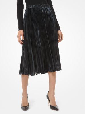 Foil Pleated Midi Skirt | Michael Kors