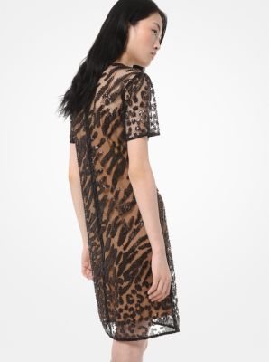 Embroidered Mesh T-Shirt Dress