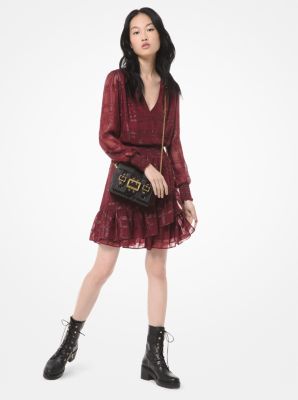 michael kors smocked jacquard dress