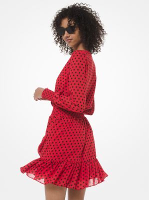 Dot Georgette Ruffle Dress | Michael Kors