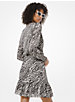 Zebra-Print Georgette Ruffled Dress image number 1