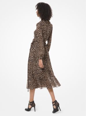 Leopard sales georgette shirtdress