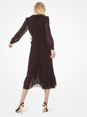 Polka Dot Georgette Wrap Dress image number 1