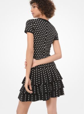 Dot Viscose-Blend Ruffled T-Shirt Dress