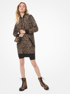 leopard print zip up dress